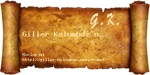 Giller Kolumbán névjegykártya